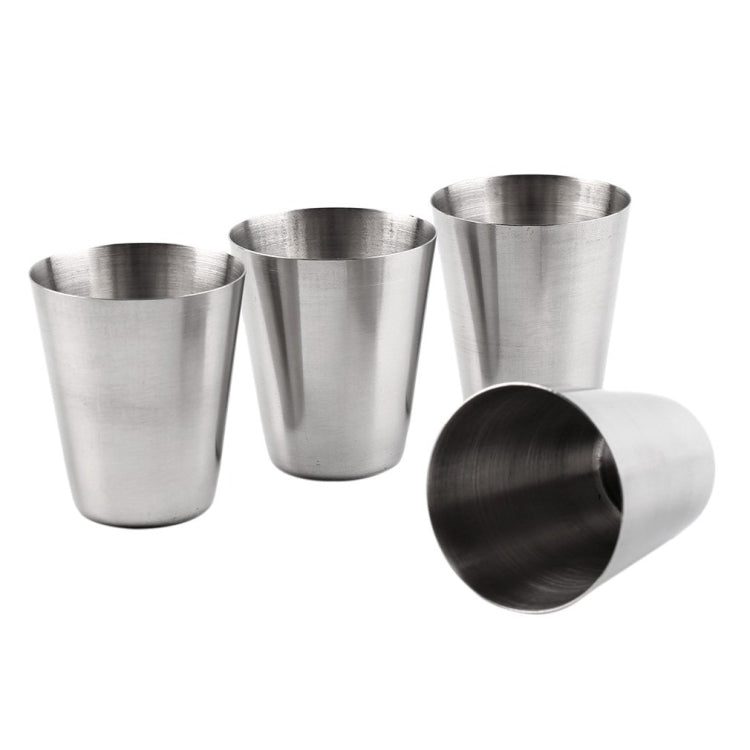4 in 1 Mini tazza da esterno in acciaio inossidabile per escursionismo, campeggio, viaggio, set di tazze per acqua potabile portatile, tazza in pelle, 30ML