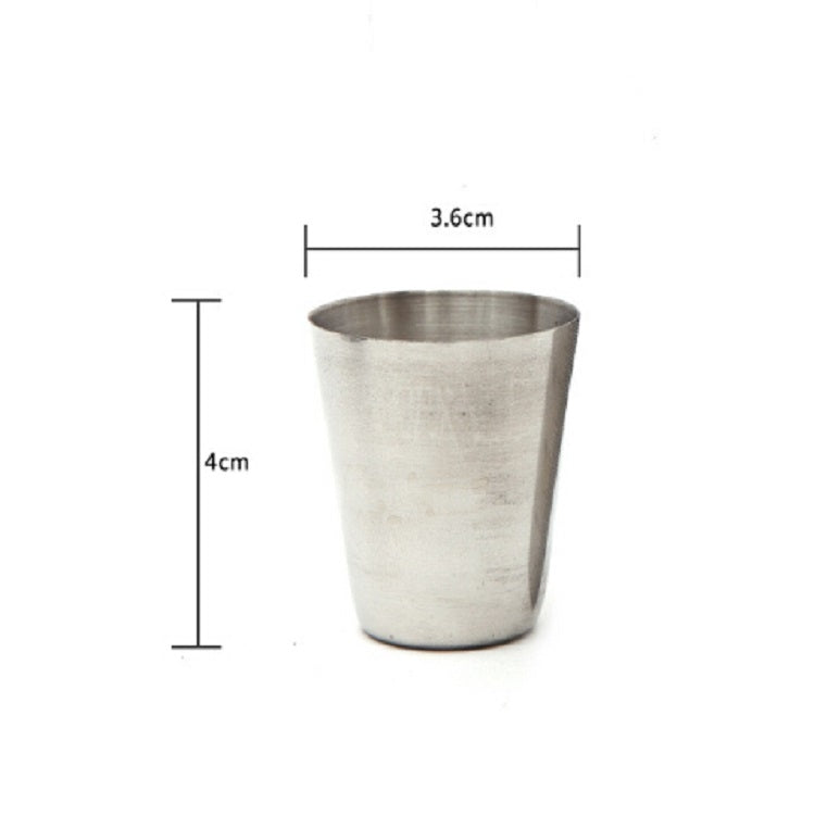 4 in 1 Mini tazza da esterno in acciaio inossidabile per escursionismo, campeggio, viaggio, set di tazze per acqua potabile portatile, tazza in pelle, 30ML