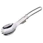 2 pezzi da campeggio all'aperto escursionismo in acciaio inox, cucchiaio, forchetta in metallo, stoviglie, forchetta, picnic, cucchiaio pieghevole