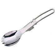 2 pezzi da campeggio all'aperto escursionismo in acciaio inox, cucchiaio, forchetta in metallo, stoviglie, forchetta, picnic, cucchiaio pieghevole