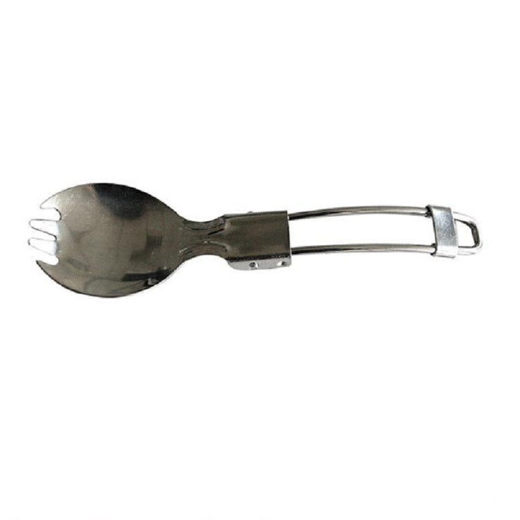2 pezzi da campeggio all'aperto escursionismo in acciaio inox, cucchiaio, forchetta in metallo, stoviglie, forchetta, picnic, cucchiaio pieghevole