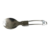 2 pezzi da campeggio all'aperto escursionismo in acciaio inox, cucchiaio, forchetta in metallo, stoviglie, forchetta, picnic, cucchiaio pieghevole