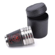 4 in 1 70ml Stoviglie da campeggio all'aperto Tazze da viaggio Set Forniture da picnic Bicchiere da birra per vino in acciaio inossidabile Tazze da whisky Pelle PU