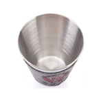 4 in 1 70ml Stoviglie da campeggio all'aperto Tazze da viaggio Set Forniture da picnic Bicchiere da birra per vino in acciaio inossidabile Tazze da whisky Pelle PU