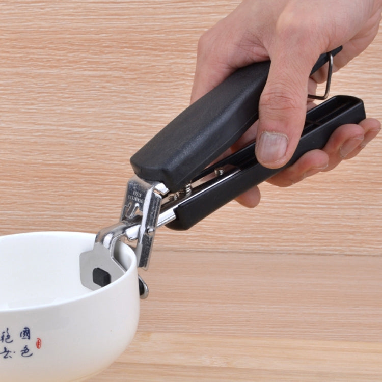 Home Camping Hinking Anti-caldo Anti-scottatura Pentola Ciotola Pan Ciotola Pinza Pentole Cottura Picnic Braccio Supporto Carrier Maniglia Morsetto a clip, Bowl Picker, Black