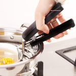 Home Camping Hinking Anti-caldo Anti-scottatura Pentola Ciotola Pan Ciotola Pinza Pentole Cottura Picnic Braccio Supporto Carrier Maniglia Morsetto a clip, Bowl Picker, Black