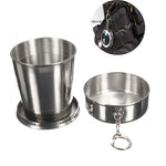 Tazza pieghevole da campeggio in acciaio inossidabile Tazza da viaggio per campeggio all'aperto Tazza pieghevole portatile, S 60ML, M 150ML, L 250ML
