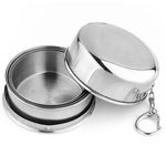 Tazza pieghevole da campeggio in acciaio inossidabile Tazza da viaggio per campeggio all'aperto Tazza pieghevole portatile, S 60ML, M 150ML, L 250ML