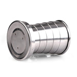 Tazza pieghevole da campeggio in acciaio inossidabile Tazza da viaggio per campeggio all'aperto Tazza pieghevole portatile, S 60ML, M 150ML, L 250ML