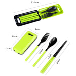 Set di bacchette forchetta posate pieghevoli 3 in 1 in ABS con scatola di immagazzinaggio Set di stoviglie da viaggio per escursionismo da campeggio all'aperto