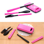 Set di bacchette forchetta posate pieghevoli 3 in 1 in ABS con scatola di immagazzinaggio Set di stoviglie da viaggio per escursionismo da campeggio all'aperto