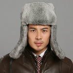 Cappello bomber da uomo in pelliccia di coniglio spessa e calda autunno e inverno, Black L, Black XL, Brown L, Brown XL, Gray L, Gray XL, Black XXL, Brown XXL, Gray XXL, Black XXXL, Brown XXXL, Gray XXXL
