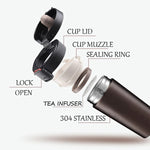 Boccette per vuoto a doppia parete in acciaio inossidabile da 380 ml Tazza termica per auto, caffè, tè, tazza da viaggio, bottiglia termica, 380ml