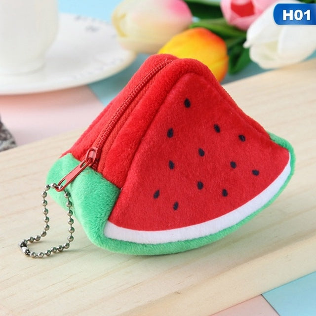 Borsa femminile portamonete in peluche regalo con portafoglio di frutta carina