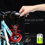 Blocco bicicletta Antifurto Anti-smarrimento Sensore rilevatore allarme vibrazioni telecomando wireless ricarica USB