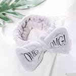 Donna Nuova Lettera \\\"OMG\\\" Coral Fleece Morbido Arco Fasce per capelli Carino Portacapelli Copricapo Accessori per capelli