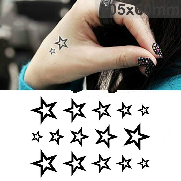 Adesivo per tatuaggio temporaneo impermeabile nero classico da 10 pezzi