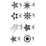Adesivo per tatuaggio temporaneo impermeabile nero classico da 10 pezzi