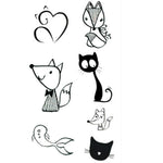 Adesivo per tatuaggio temporaneo impermeabile nero classico da 10 pezzi