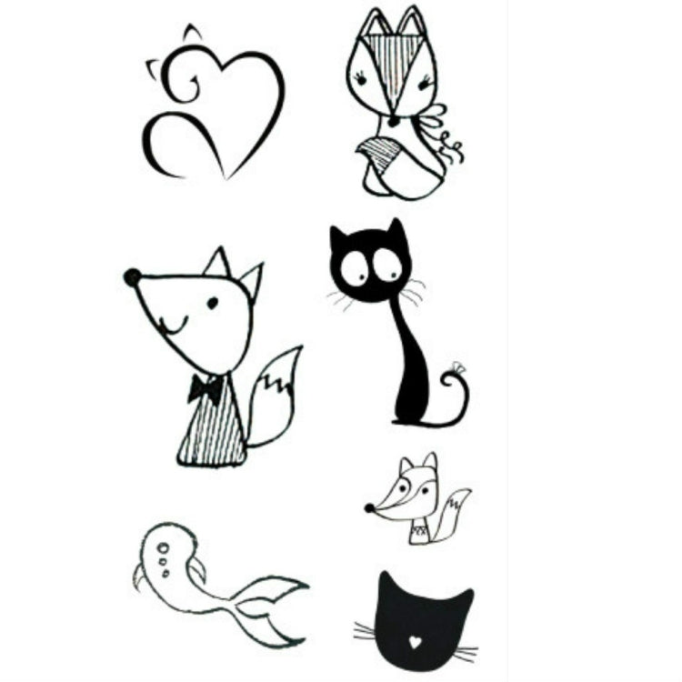 Adesivo per tatuaggio temporaneo impermeabile nero classico da 10 pezzi
