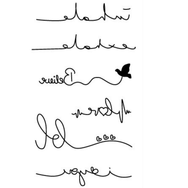 Adesivo per tatuaggio temporaneo impermeabile nero classico da 10 pezzi