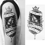 2 adesivi per tatuaggi temporanei impermeabili a braccio completo piccoli