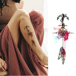 2 adesivi per tatuaggi temporanei impermeabili a braccio completo piccoli