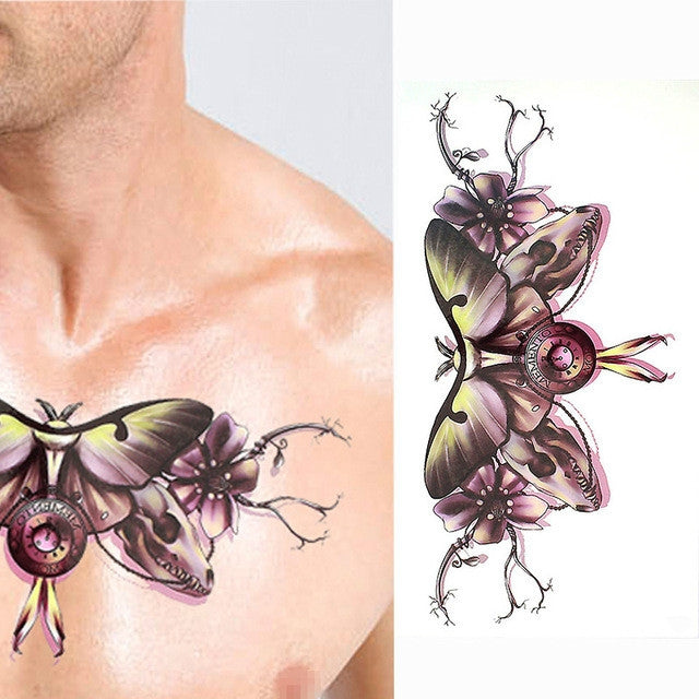2 adesivi per tatuaggi temporanei impermeabili a braccio completo piccoli