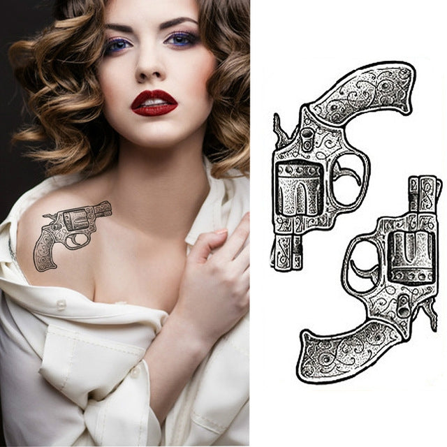 2 adesivi per tatuaggi temporanei impermeabili a braccio completo piccoli
