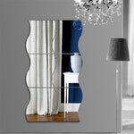 Specchio da parete acrilico fai da te stile onda adesivo in vetro rimovibile specchio per il trucco decorativo per la camera da letto di casa, Wall Mirror Acrylic