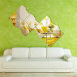 Specchio da parete acrilico fai da te stile onda adesivo in vetro rimovibile specchio per il trucco decorativo per la camera da letto di casa, Wall Mirror Acrylic