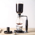 Caffettiera a sifone classica Caffettiera a sifone in vetro con manico nero per 5 persone, dimensioni: 37,5x11,3 cm, Coffee Pot with Handle