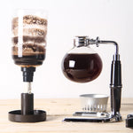 Caffettiera a sifone classica Caffettiera a sifone in vetro con manico nero per 5 persone, dimensioni: 37,5x11,3 cm, Coffee Pot with Handle