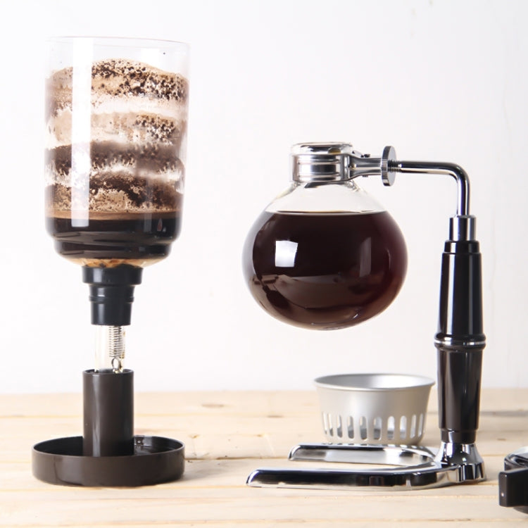 Caffettiera a sifone classica Caffettiera a sifone in vetro con manico nero per 5 persone, dimensioni: 37,5x11,3 cm, Coffee Pot with Handle