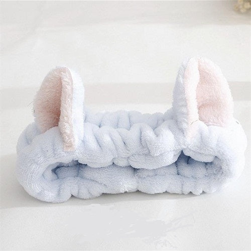 Fascia capelli elastica con orecchie di gatto per trucco e viso