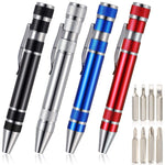 Set di cacciaviti con penna multifunzione in alluminio mini 8 in 1