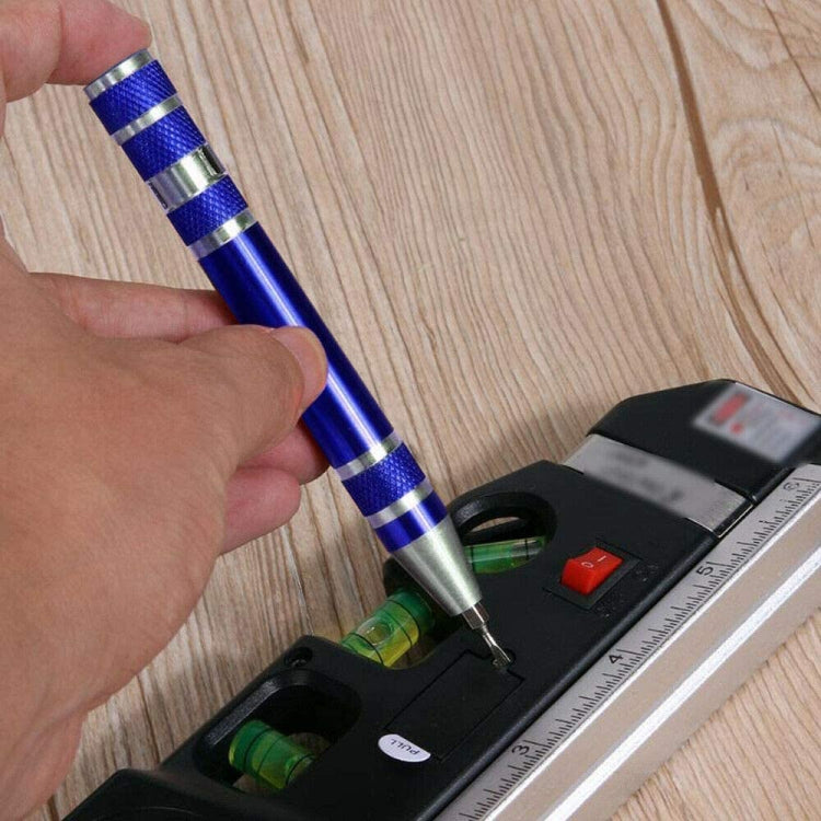 Set di cacciaviti con penna multifunzione in alluminio mini 8 in 1