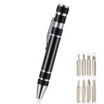 Set di cacciaviti con penna multifunzione in alluminio mini 8 in 1