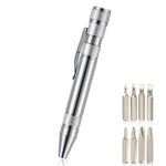 Set di cacciaviti con penna multifunzione in alluminio mini 8 in 1