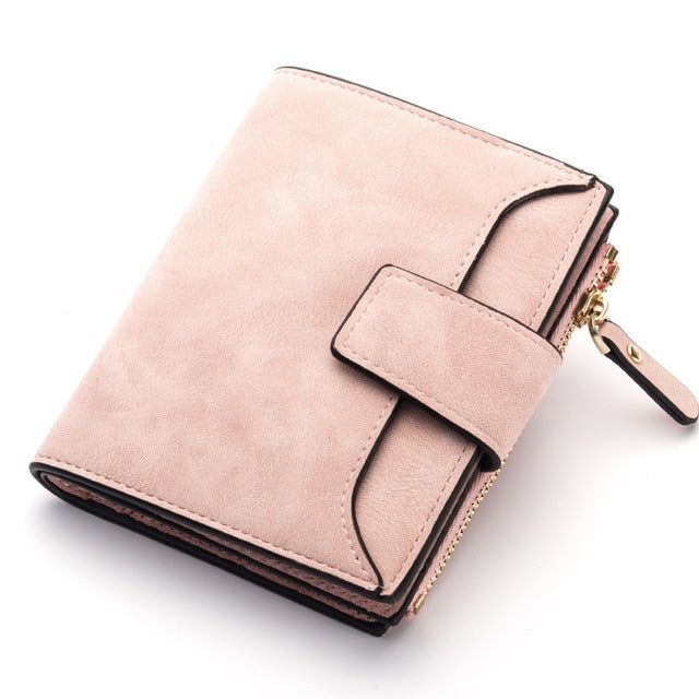 Portafoglio porta carte donna in pelle PU piccolo e sottile