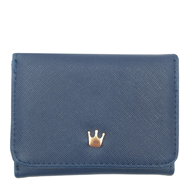 Portafogli corti da donna mini Porta carte portamonete in pelle PU con corona decorata