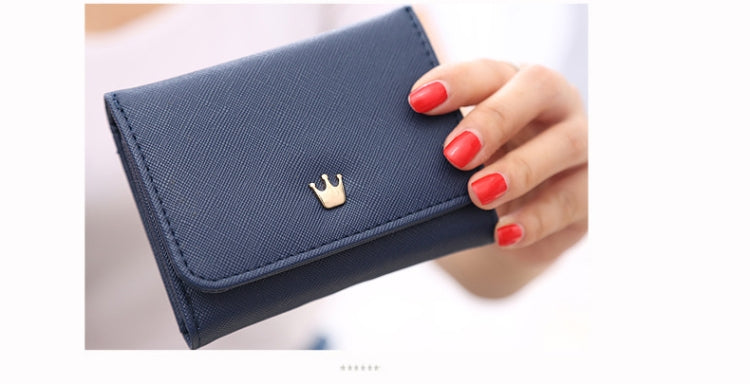 Portafogli corti da donna mini Porta carte portamonete in pelle PU con corona decorata