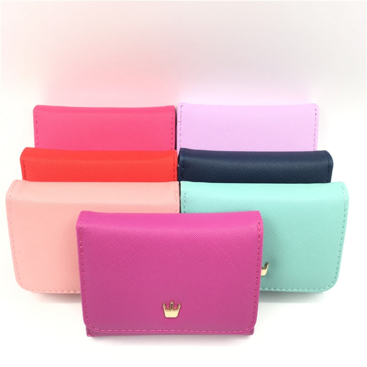 Portafogli corti da donna mini Porta carte portamonete in pelle PU con corona decorata