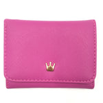 Portafogli corti da donna mini Porta carte portamonete in pelle PU con corona decorata