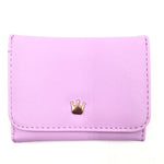 Portafogli corti da donna mini Porta carte portamonete in pelle PU con corona decorata