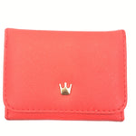 Portafogli corti da donna mini Porta carte portamonete in pelle PU con corona decorata