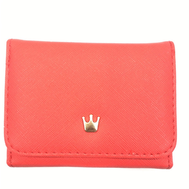 Portafogli corti da donna mini Porta carte portamonete in pelle PU con corona decorata