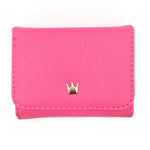 Portafogli corti da donna mini Porta carte portamonete in pelle PU con corona decorata