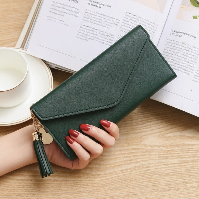 Portafogli semplici con cerniera Portafoglio con pochette a sezione lunga Borsa porta soldi in morbida pelle PU