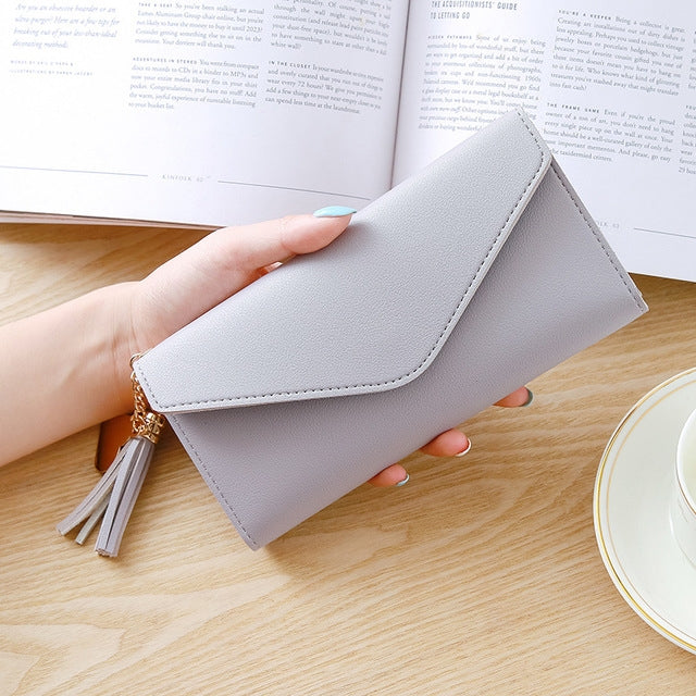 Portafogli semplici con cerniera Portafoglio con pochette a sezione lunga Borsa porta soldi in morbida pelle PU